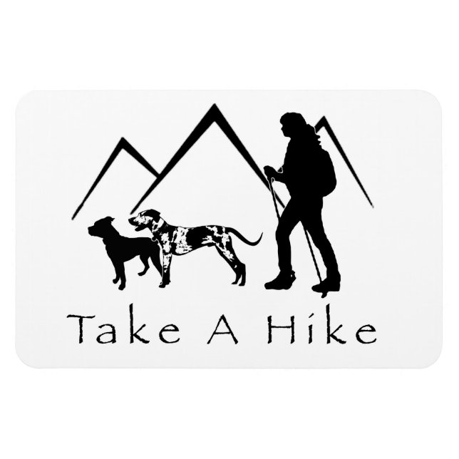 Take a Hike Magnet- Catahoula/Pitbull Magnet (Horizontal)