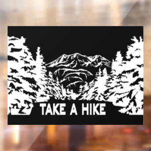 Take a Hike quote monochrome mountain landscape