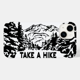 Take a Hike quote monochrome mountain landscape Case-Mate iPhone 14 Case