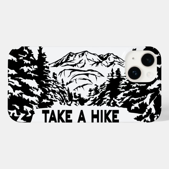 Take a Hike quote monochrome mountain landscape Case-Mate iPhone Case (Back (Horizontal))