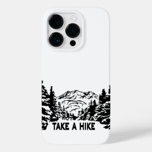 Take a Hike quote monochrome mountain landscape Case-Mate iPhone 14 Pro Case