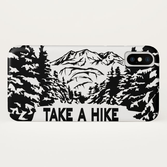 Take a Hike quote monochrome mountain landscape Case-Mate iPhone Case (Back (Horizontal))