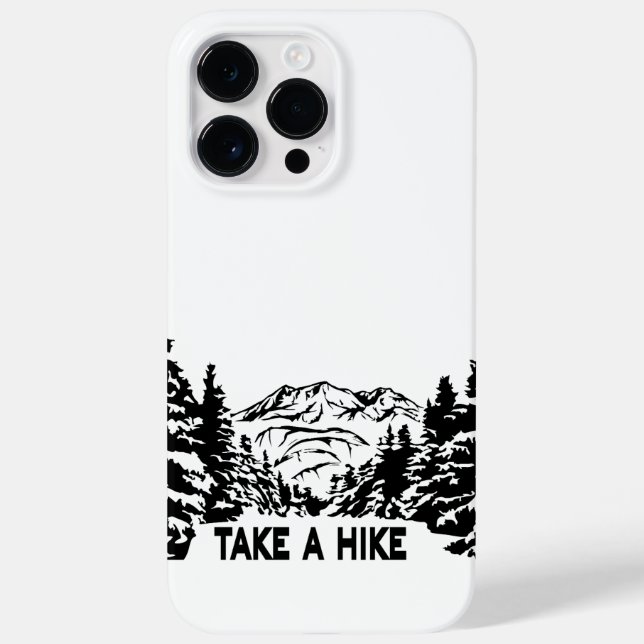 Take a Hike quote monochrome mountain landscape Case-Mate iPhone Case (Back)