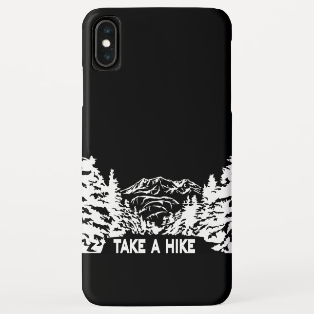 Take a Hike quote monochrome mountain landscape Case-Mate iPhone Case (Back)
