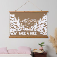 Take a Hike quote monochrome mountain landscape