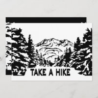 Take a Hike quote monochrome mountain landscape