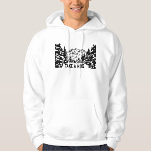 Take a Hike quote monochrome mountain landscape Hoodie