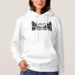 Take a Hike quote monochrome mountain landscape Hoodie