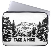 Take a Hike quote monochrome mountain landscape