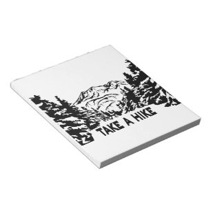 Take a Hike quote monochrome mountain landscape Notepad