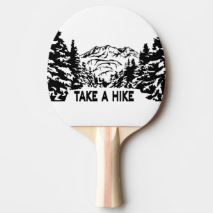 Take a Hike quote monochrome mountain landscape Ping Pong Paddle