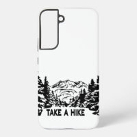 Take a Hike quote monochrome mountain landscape