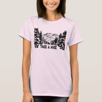 Take a Hike quote monochrome mountain landscape