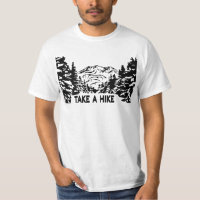 Take a Hike quote monochrome mountain landscape