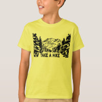 Take a Hike quote monochrome mountain landscape