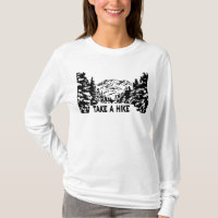 Take a Hike quote monochrome mountain landscape