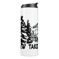 Take a Hike quote monochrome mountain landscape
