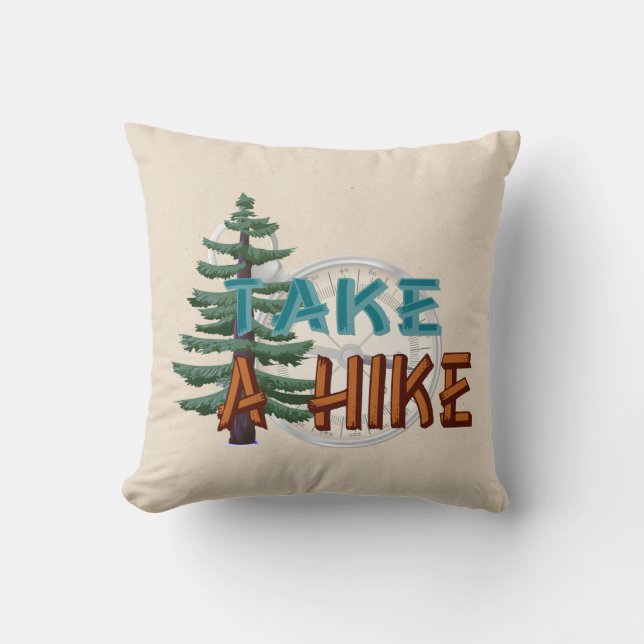 Take a Hike Throw Pillow (Front)