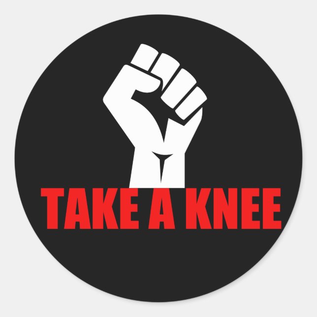 Take a Knee Classic Round Sticker (Front)