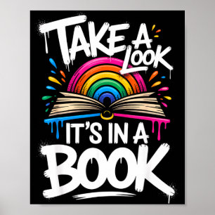 Take a look in a book street art team bookworm poster