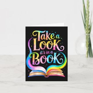 Take a look in a book watercolor team bookworm card