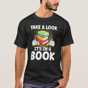 Take A Look Its In A Book Reading Vintage Retro Ra T-Shirt