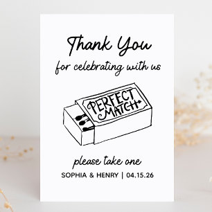 Take a Matchbox Favour Sign Wedding Thank You