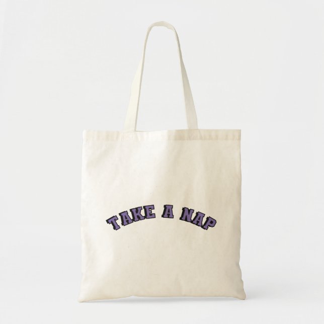 Take a nap purple text  tote bag (Front)