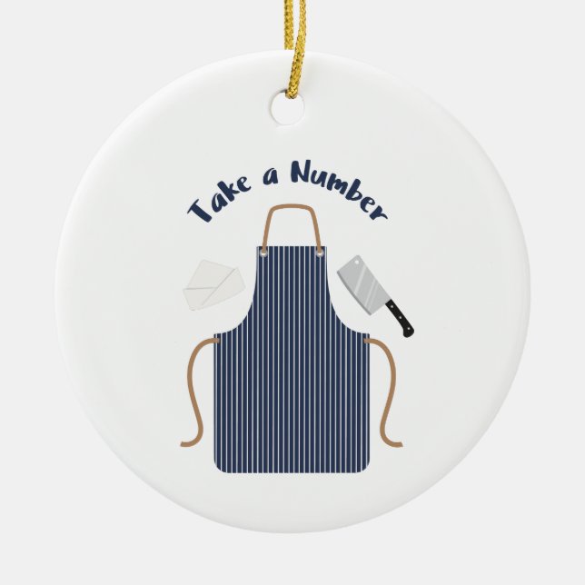 Take A Number Ceramic Tree Decoration (Front)