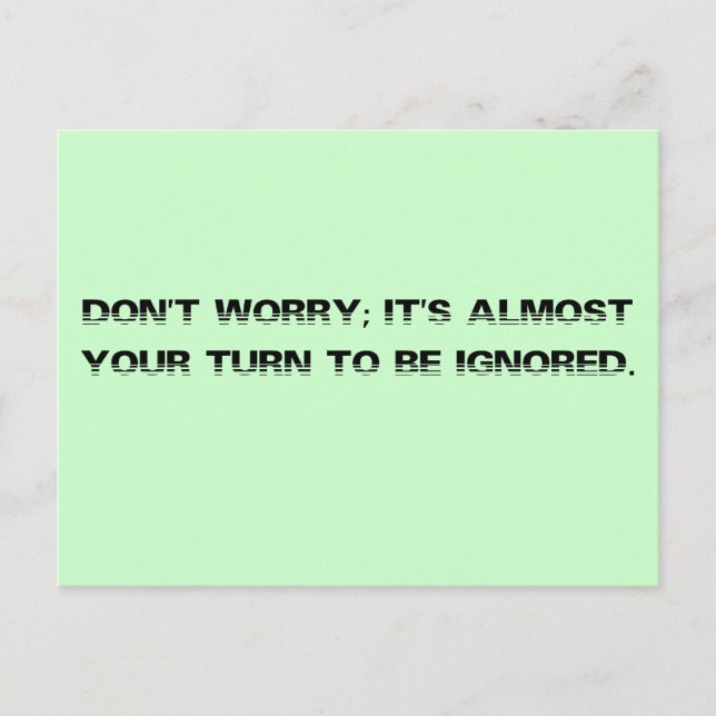 Take a number for personalised customer service postcard (Front)