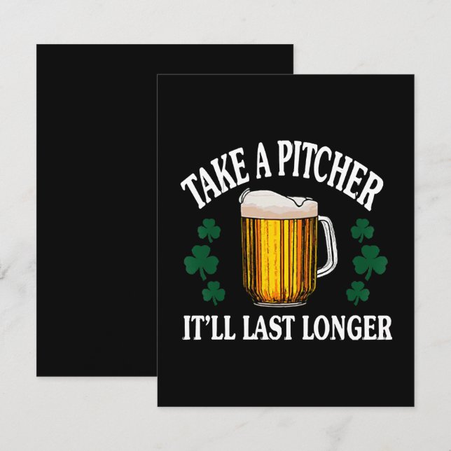 Take A Pitcher It'll Last Longer Enclosure Card (Front/Back)