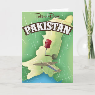 Take a plane Pakistan travel poster Holiday Card