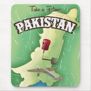 Take a plane Pakistan travel poster Mouse Pad
