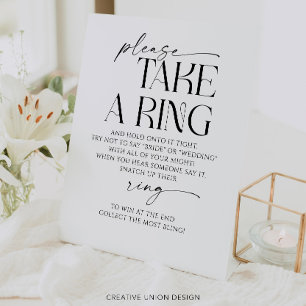 Take A Ring Game Bridal Shower Game ign Pedestal Sign