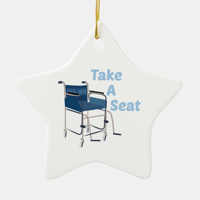 Take A Seat Ceramic Tree Decoration (Front)