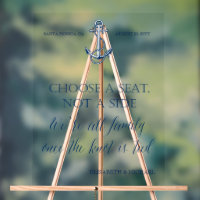 "Take a seat not a side" nautical wedding sign