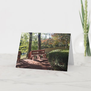 Take a seat on this bench with me thank you card