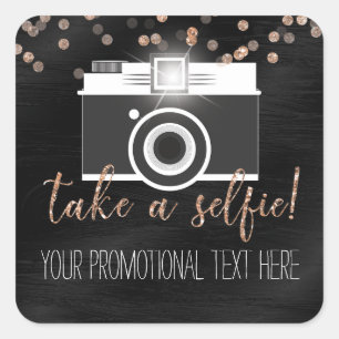 Take a Selfie Customer Loyalty - Add Your Own Text Square Sticker