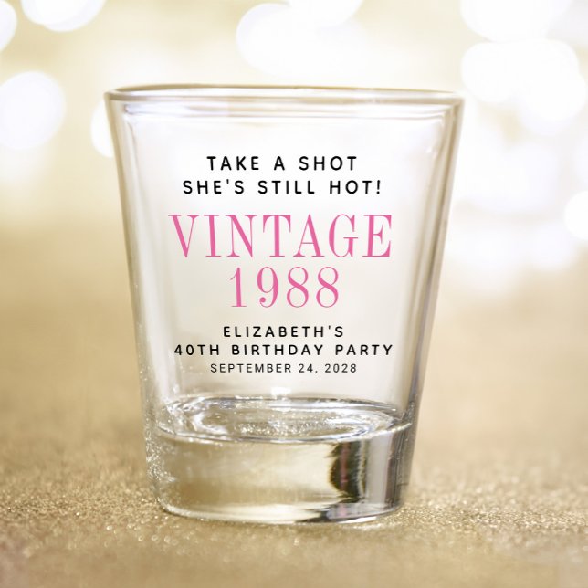 Take a Shot 40th Birthday Party Favour Glass (Creator Uploaded)