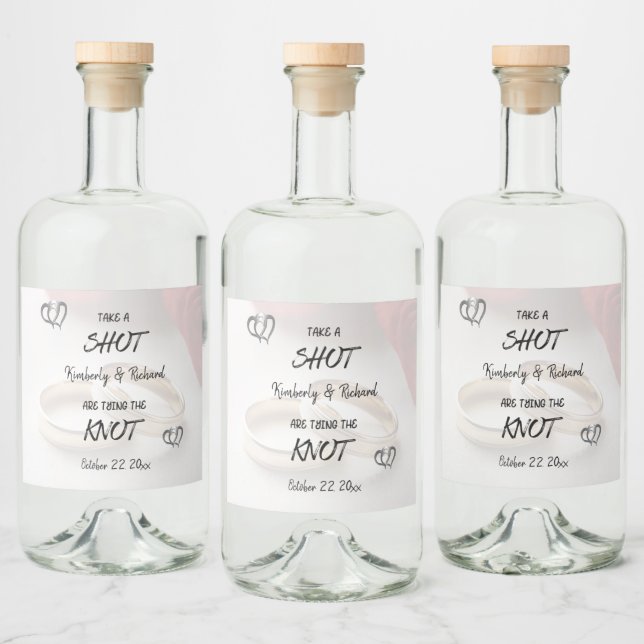 Take A Shot Engaged Couple Tying The Knot Custom Liquor Bottle Label (Bottles)