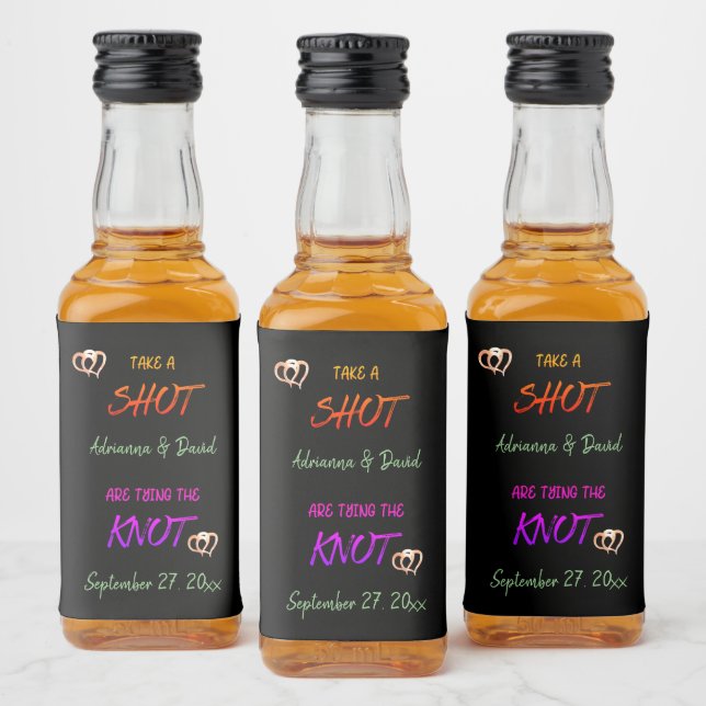 Take A Shot Engaged Couple Tying The Knot Custom  Liquor Bottle Label (Bottles)