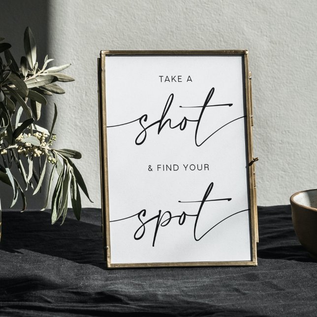 Take a Shot + Find Your Spot | Minimalist Wedding  Poster (Creator Uploaded)