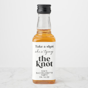 Take a Shot She's Tying the Knot Wedding Favour Liquor Bottle Label