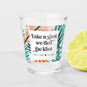 Take a Shot Tropical Beach Wedding Favour Glass