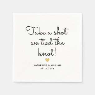 Take a shot we tied the knot custom wedding date napkin