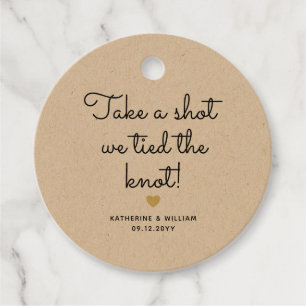 Take a shot we tied the knot mini liquor bottle favour tags