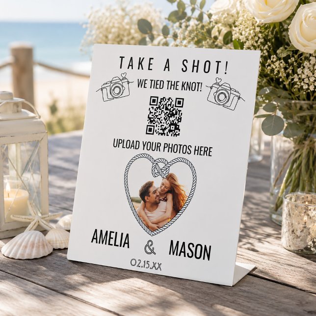 Take a Shot We Tied the Knot QR code Photo Sign (Take a Shot We Tied the Knot QR code Photo Sign)