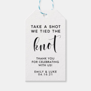 Take a Shot we Tied the Knot Wedding Favour Gift Tags