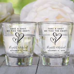 Take A Shot We Tied The Knot Wedding Favour Glass