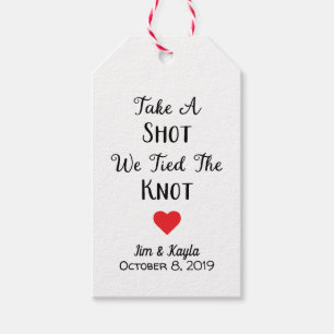 Take A Shot We Tied The Knot Wedding Favour Tag